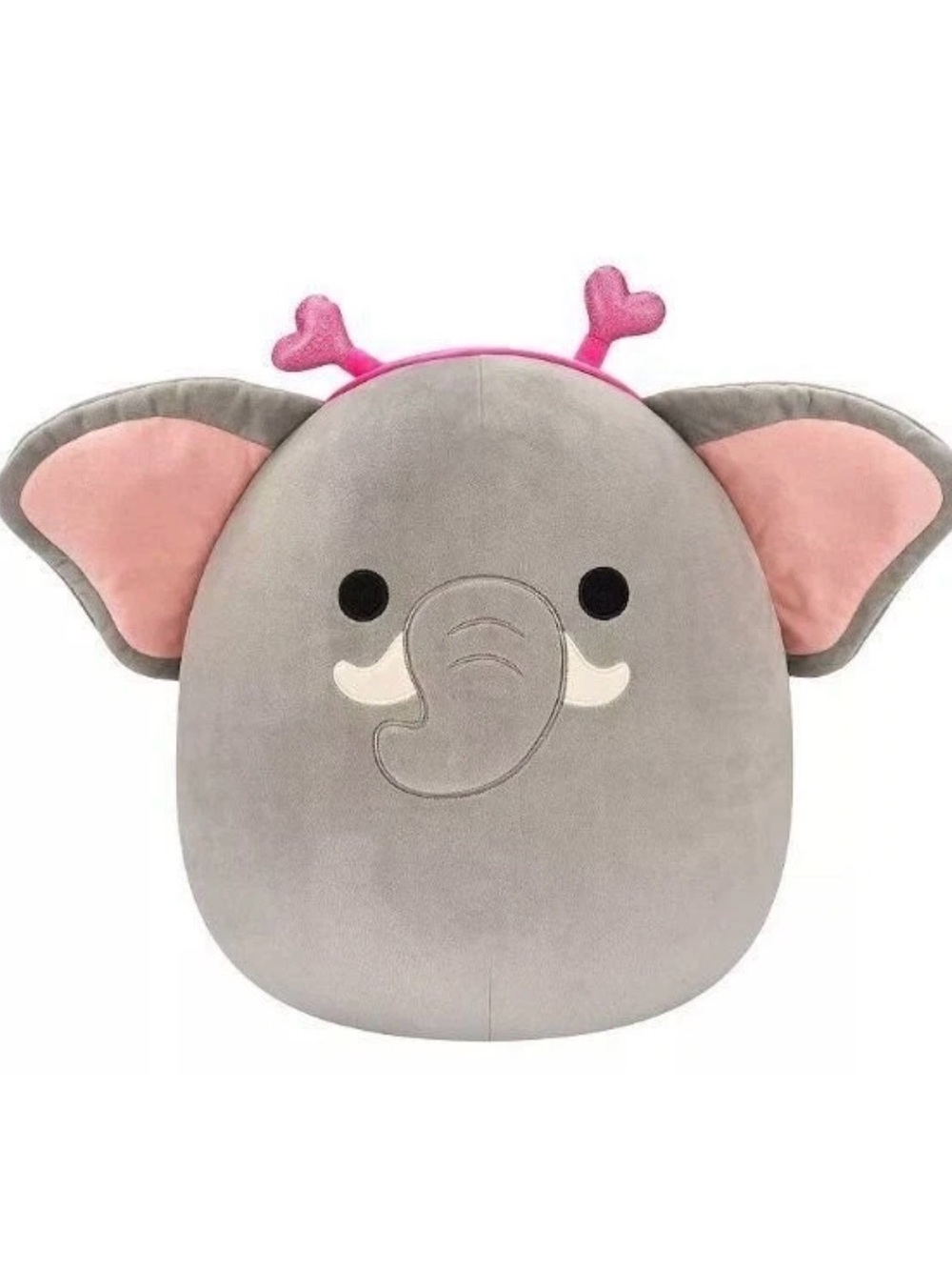 Squishmallows 16" Mila Grey Elephant Valentine Special Edition with Pink Hearts